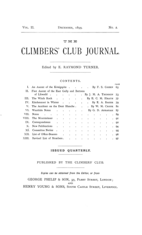 Climbers' Club 1899 Vol.2 No.6 Journal cover